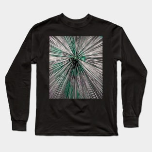 A colorful hyperdrive explosion - black and white with green highlights version Long Sleeve T-Shirt